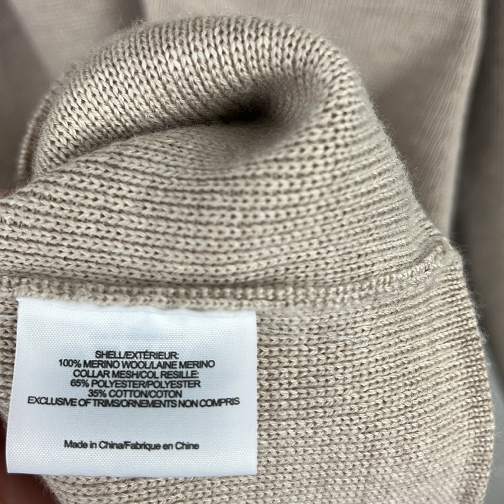 Tory Burch beige embellished v-neck sweater - Picture 4 of 5